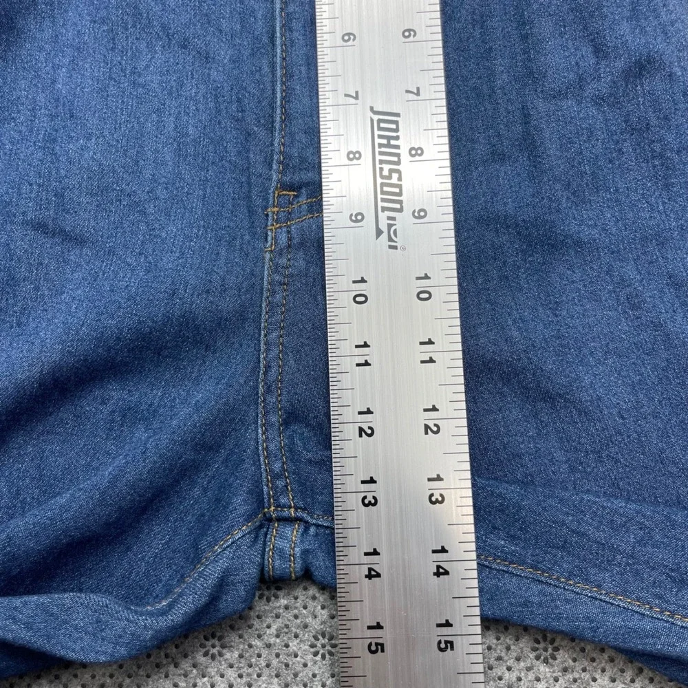 NEW Vibrant MIU Womens 2X Ruffle Tiered Flare Jeans High Rise Blue Denim W32xL33 - Picture 9 of 10